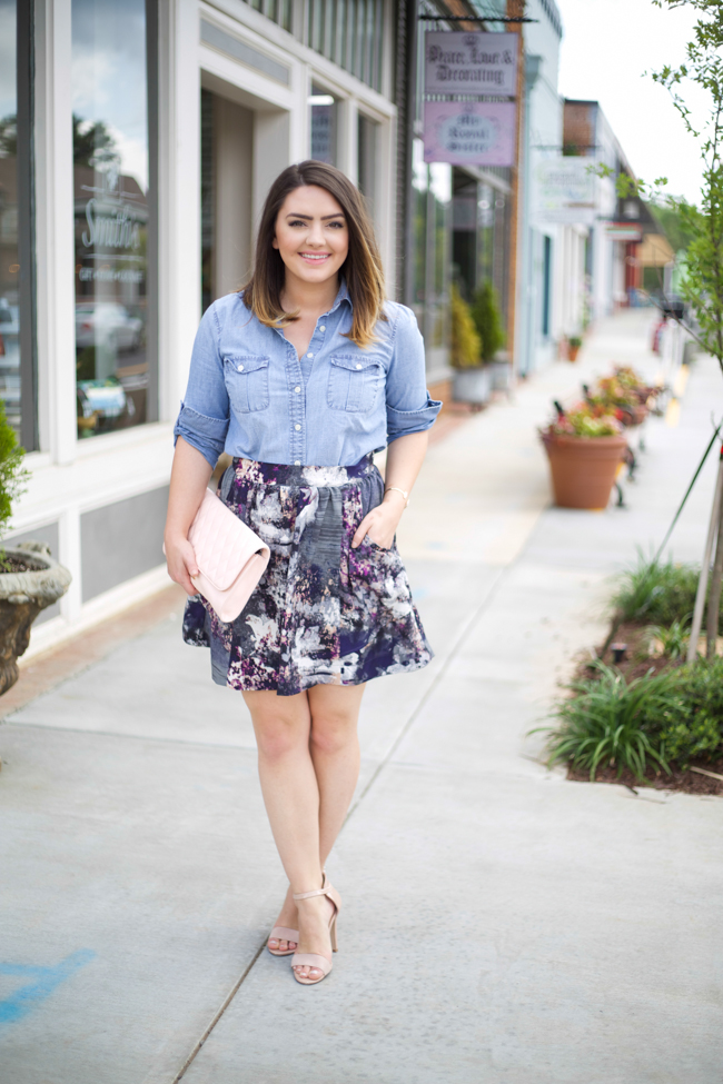 3 ways to style a denim shirt and black skirt. | Gallery posted by  Michellekdoria | Lemon8
