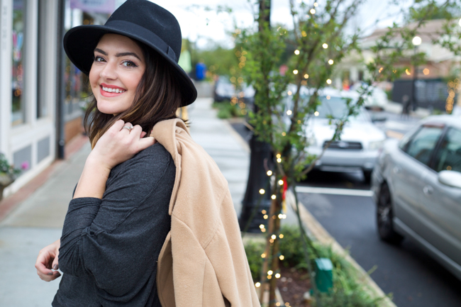 Long Sleeve Tee, Layered Necklaces, and Fedora via @maeamor