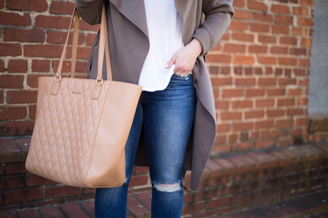 Wrap Coat- What to Wear on Chilly Spring Day - via @maeamor