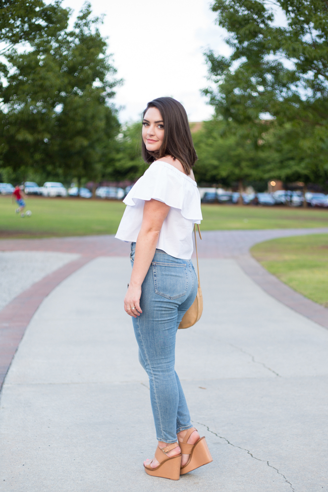 White Off Shoulder Top with Summer Accessories from @topshop - via @maeamor-7